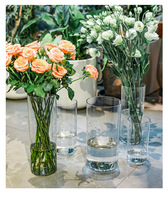 JIN PENG Klare Acryl Zylindervase, Sturzsicher und Transparent, für Wohnzimmer, Tischdekoration und Heimzierung