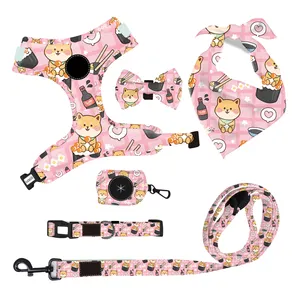 Harnais réversible pour chien en néoprène Sublimation, nouveau, ensemble Oem, avec Logo, personnalisé et, joli motif, collier