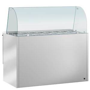 GGM gastro saladette ประตู Cooling-1368mm-Triple โต๊ะแบบพรีเมี่ยม, ด้านบนเป็นกระจกสูง-A +++ ประหยัดพลังงาน-ละลายน้ำแข็งอัตโนมัติสำหรับ - Product Image 6