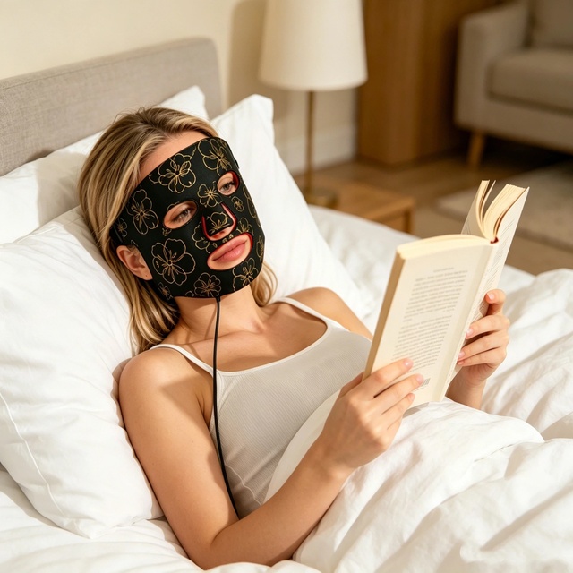 GLPE Professional Led Light Therapy Mask Black Led Red Light Therapy Silicon Red Light Therapy Face Mask