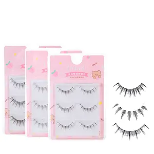 LMLTOP Großhandel 6 teile/satz lange Nerz Falsche Wimpern verlängerung Set Benutzer definiertes Logo 3D Faux Mind Natürliche Falsche Wimpern SY901