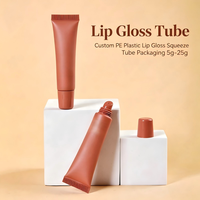 Tube souple en plastique PE avec bouchon à vis pour brillant à lèvres, baume à lèvres, soin de la peau, emballage UV, étiquette privée, cosmétique, 5g-25g
