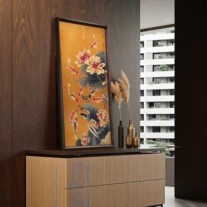 Dipinto <span class=keywords><strong>di</strong></span> Nove Pesci in Ottone, Dipinto per Attirare Ricchezza, Stile Cinese, Adatto per Ingresso, Soggiorno, Corridoio e <span class=keywords><strong>Passaggio</strong></span> - Product Image 1