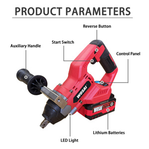 Llave de <span class=keywords><strong>Impacto</strong></span> Eléctrica Goddess, <span class=keywords><strong>Atornillador</strong></span> con 800 Nm de Torque, Sin Escobillas, Recargable, Accionamiento Directo, Motor de 21V 5020, 2200 RPM, Nuevo - Product Image 4