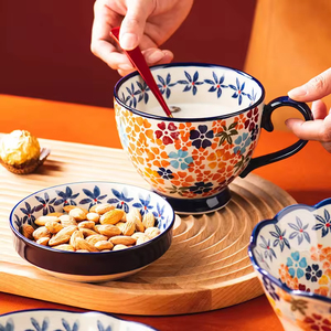 Hot Sale Ceramic Coffee Cup Set Lid Spoon Couple Japanese Rustic Stoneware Design Dishwasher Microwave Safe Sustainable Reusable - Product Image 4