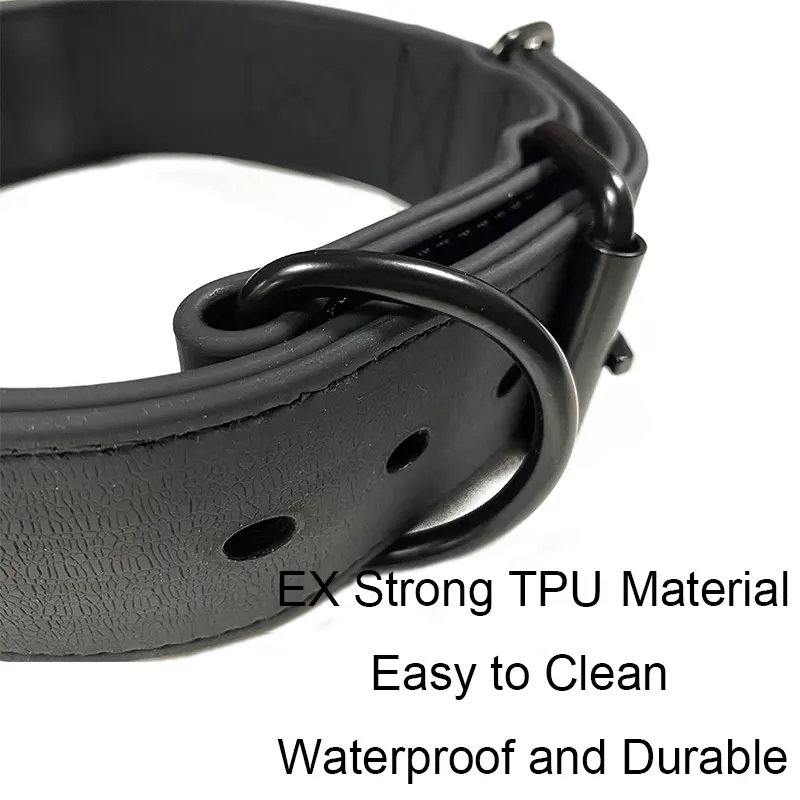 Factory Wholesale Extra-thick TPU Waterproof Training Dog Collar with Stainless Steel Metal Buckle
