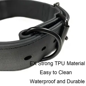 Factory Wholesale Extra-thick TPU Waterproof Training Dog Collar With Stainless Steel Metal Buckle