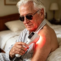 Appareil de luminothérapie rouge KONBEST pour soulager la douleur à la main, utilisation à domicile, massage des mains, 2500 mAh, rechargeable sans fil, 12 W, contrôle de la minuterie