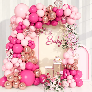 Ensemble de chaînes de ballons rose rouge rose pour Halloween fêtes de Pâques mariage et <span class=keywords><strong>anniversaire</strong></span> pour l'aménagement de la chambre décorations en arc ouvert - Product Image 1