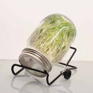 Cubo redondo hecho a mano para germinación de vidrio Mason con herramienta cruda para germinación de brotes de soja - Product Image 2