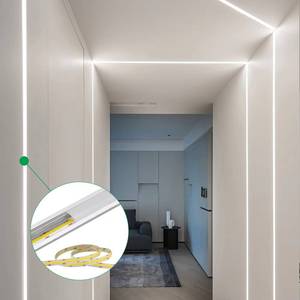 <b>Aluminum</b> alloy 6063 T-shaped embedded strip light for ceiling panel and staircase <b>LED</b> lighting with customizable options - Product Image 1