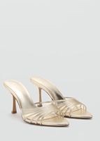 ZA MNG Sandales élégantes noires à talons hauts pour femme, bout pointu, talon fin, décor strass, à lanières, à enfiler, respirantes