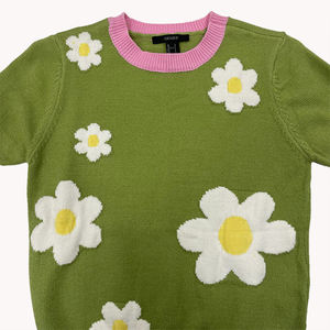 Suéter de Punto Floral de Verano de Alta Calidad, Informal, Versátil, Suave, Cómodo, Personalizable, Prenda de Punto Superior, Prenda de Punto Personalizable para Mujer - Product Image 1