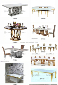 Lớn Vòng <span class=keywords><strong>MDF</strong></span> s-hình dạng thép không gỉ bàn ăn thiết kế hiện đại cho các sự kiện khách sạn và đồ nội thất phòng ăn đóng gói trong kim loại - Product Image 6