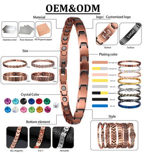 Lüks gümüş 24K altın bilezik toptan germanyum negatif iyon enerji manyetik terapi saf titanyum erkekler bilezik sağlık - Product Image 4