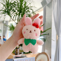 Porte-clés en peluche ours cerise personnalisé facile à utiliser Porte-clés lapin figurine Super doux Porte-clés pendentif cadeau