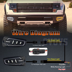 Feux antibrouillard avant OVOVS, couleur ambre et blanc, pour Ford F150 F-150 SVT Raptor de 2010, 2011 et 2012, première génération - Product Image 5