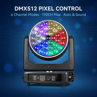 Luz Móvil de Cabeza con Píxeles RGBW de 19x60W 1600W con Anillo 4-60 °   Zoom DMX512 Pan 540 °   Inclinación 270 °   Para Conciertos, Festivales y Clubes