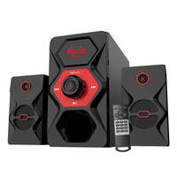 Altavoz Inalámbrico de Madera con Sonido Envolvente de 5.25 Pulgadas, Sistema de Altavoces 2.1 para Cine en Casa con Subwoofer