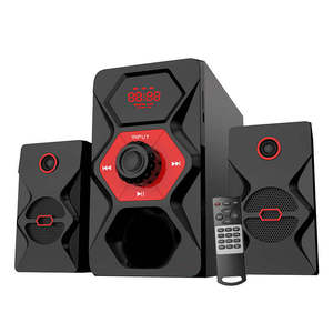 Haut-parleur sans fil en bois à son surround 5,25 pouces, système de haut-parleurs 2.1 pour cinéma maison avec caisson de basses - Offre Spéciale - Product Image 1