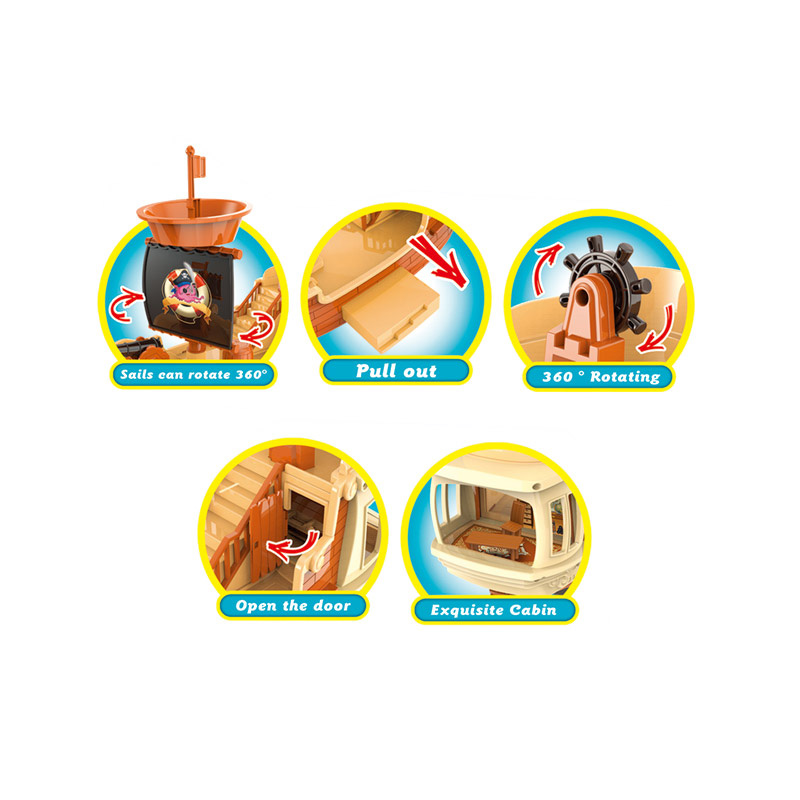 Hot sale toys diy toy pirate ship assembling toys for kids educational