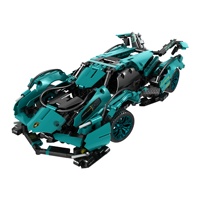 Compatible con Blue V12 para el modelo de coche deportivo Concept, bloques de construcción de plástico ABS para ensamblar, juguete para niños
