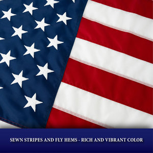 Fornitore Professionale Cinese di Bandiere Americane Ricamate di Alta Qualità in Tessuto di Poliestere, Bandiera Americana Classica - Product Image 3