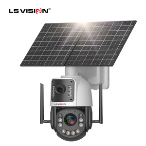 LS VISION 20W Exterior Solar 4MP Lente dual 50X Zoom Cámara CCTV Batería Cámara impermeable PTZ 24/7 Reflector Cámara AOV - Product Image 1