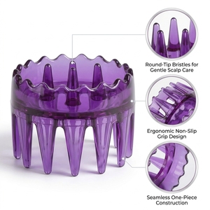 Peigne de massage Gua Sha manuel en PC avec logo, masseur de tête à grandes dents, <span class=keywords><strong>brosse</strong></span> à shampoing pour la relaxation quotidienne du cuir chevelu - Product Image 3