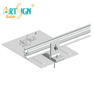 Support de pied en L étanche unique avec kit de montage clignotant sur système de montage solaire sur toit en bardeaux d'asphalte | Artsign - Product Image 2