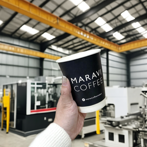 Al pacchetto UAE SA 4Oz 8Oz 12Oz 16Oz caffè monouso biodegradabile tazze a parete singola doppie pareti oro stagnola bicchieri di carta con coperchi - Product Image 5