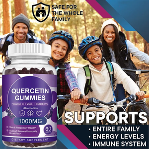 बायोकैरो क्यूरेटिन गुम्मीज 100 मिलीग्राम क्यूरसेटिन विटामिन सी विटामिन डी प्रतिरक्षा समर्थन पूरक ब्रोमेलेन इचिनेसिया दैनिक डमी कैंडी - Product Image 4