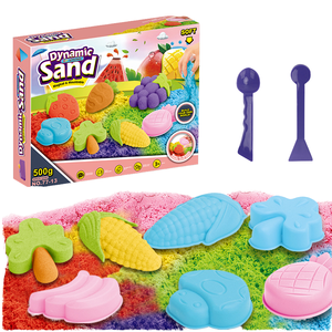 Fai da te spazio magico sabbia con animali marini accessori di stampo sabbia colorata sensoriale cinetica morbida argilla Set di sabbia per bambini - Product Image 3