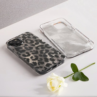 IMD Luxe Double Couches Léopard Cool Aurora perle Shell Motif Magnétique Téléphone étui pour iphone 16 15 14 13 12 Pro Max Plus