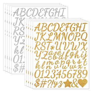 <span class=keywords><strong>Lettres</strong></span> auto-adhésives en vinyle pailleté et autocollants numérotés de l'alphabet Décalcomanies d'étiquettes de boîte <span class=keywords><strong>aux</strong></span> <span class=keywords><strong>lettres</strong></span> pour emballage de feuilles de signes et de cahiers - Product Image 1