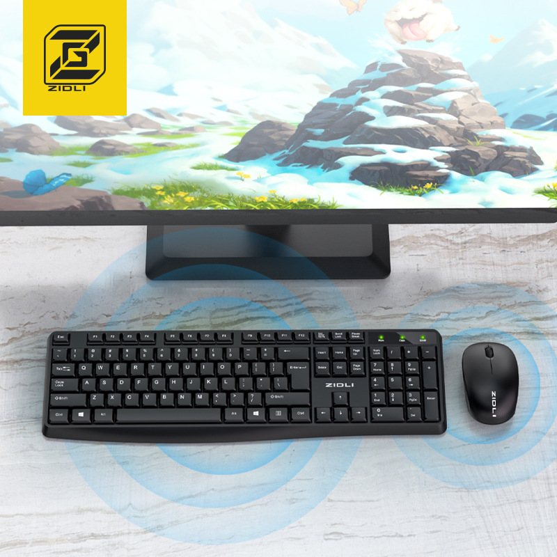 Magnetic Power ZIDLI-KM60 Wireless 2.4 Keyboard and Mouse Set for