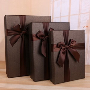 Custom Square Shape Paper Packing <b>Box</b> Cardboard Personalized <b>Gift</b> <b>Box</b> with Bowknot - Product Image 2