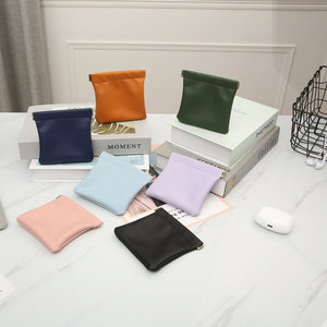 พรีเมี่ยม PU กันน้ำกระเป๋าแต่งหน้าแบบพกพาลิปสติกหูฟังเครื่องประดับออแกไนเซอร์สีเขียวเข้มสีดำสีชมพู - Product Image 3