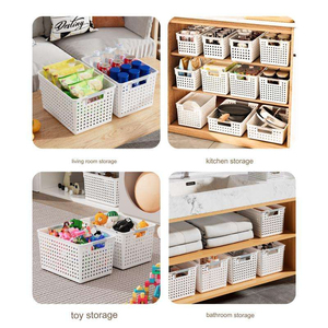 Durable Eco-Friendly <b>Plastic</b> Modern Household Pantry Storage Containers Handle Daily Desk Storage <b>Basket</b> Kitchen <b>Baskets</b> Factory - Product Image 6