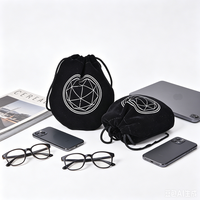 Sac à cordon en velours personnalisé avec logo imprimé OEM ODM, directement de l'usine, pour lunettes, ordinateur portable, cosmétiques, voyage, chaussures, emballage anti-poussière