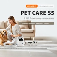 Leises 6-in-1 Tierpflege-Vakuumgerät, Elektrischer Hunde- und Katzenhaarschneider, Tierhaar-Saugpflege-Set