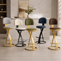 Siège rembourré de haute qualité avec dossier de 75 cm de hauteur et base en métal noir durable pour tabouret de bistrot, café ou bar