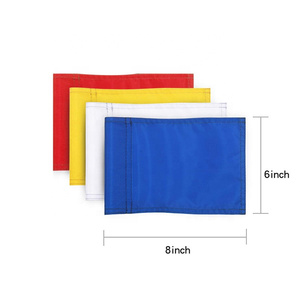 Drapeau de <span class=keywords><strong>golf</strong></span> portable en nylon 420D 6*8 pouces avec logo personnalisé et insert tubulaire pour entraînement en extérieur - Product Image 3