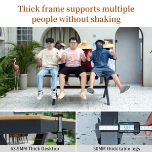 Juego de muebles de jardín popular 2024, <span class=keywords><strong>bistro</strong></span>, patio trasero, restaurante, patio, mesa de comedor, sillas y mesas de fiesta en el jardín de aluminio - Product Image 5