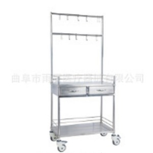 Medical 304 Stainless Steel Infusion Cart Double Drawer Hospital Trolley <b>For</b> Patient Infusion Durable Design - Product Image 1