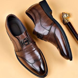 Zapatos de Vestir Brillantes para Hombre, Zapatos de Cuero Casuales de Negocios, Zapatos de Punta Puntiaguda, Zapatos Sin Cordones - Product Image 3