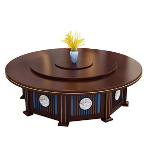 Chinese Style Hotel Round Dining <b>Table</b> With <b>Electric</b> Rotating Turntable For Restaurant Club Private Room - Product Image 5