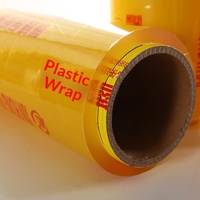 Film alimentaire PVC jaune en rouleau grand format, jetable, de qualité alimentaire, pour la maison, les cuisines, les salons de beauté, l'usage commercial et les supermarchés, idéal pour les fruits