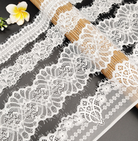Tissu en dentelle extensible pour cils, 100 % nylon, garniture à franges, dentelle tricotée pour lingerie, sous-vêtements, décoration de robes