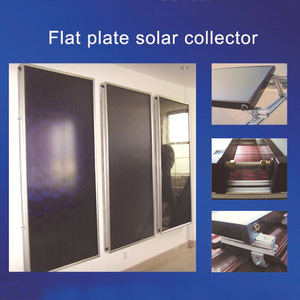 Système de chauffage solaire à plaques plates en chrome noir commercial, avec tuyaux en cuivre, monté sur le toit - Product Image 5